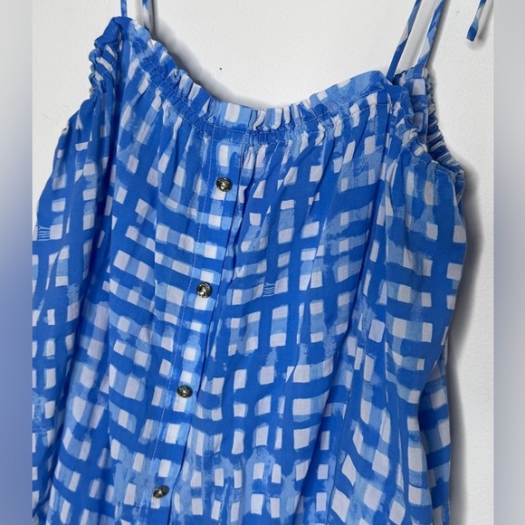 Lilly Pulitzer Women's Blue and White Gingham tank Size Small - Picture 2 of 4
